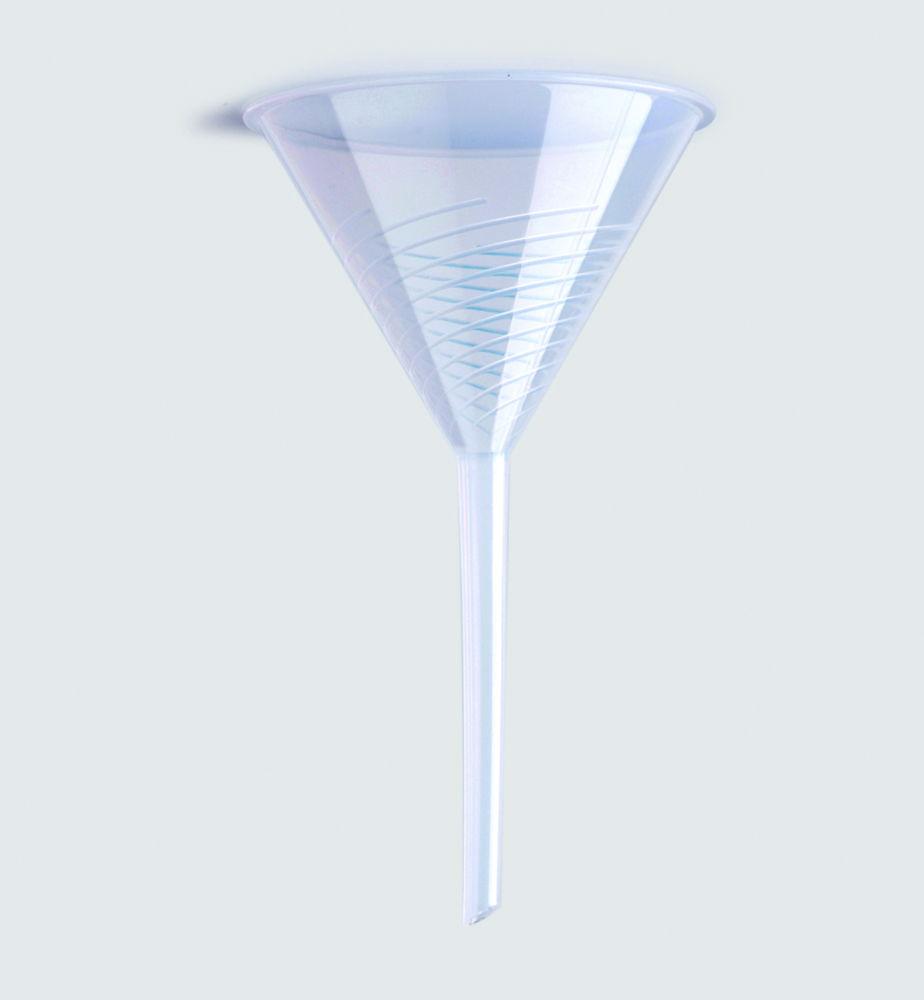 LLG Laboratory Funnel Ø 80 mm PP with Rib, Stem Length 80 mm, Pack of 10