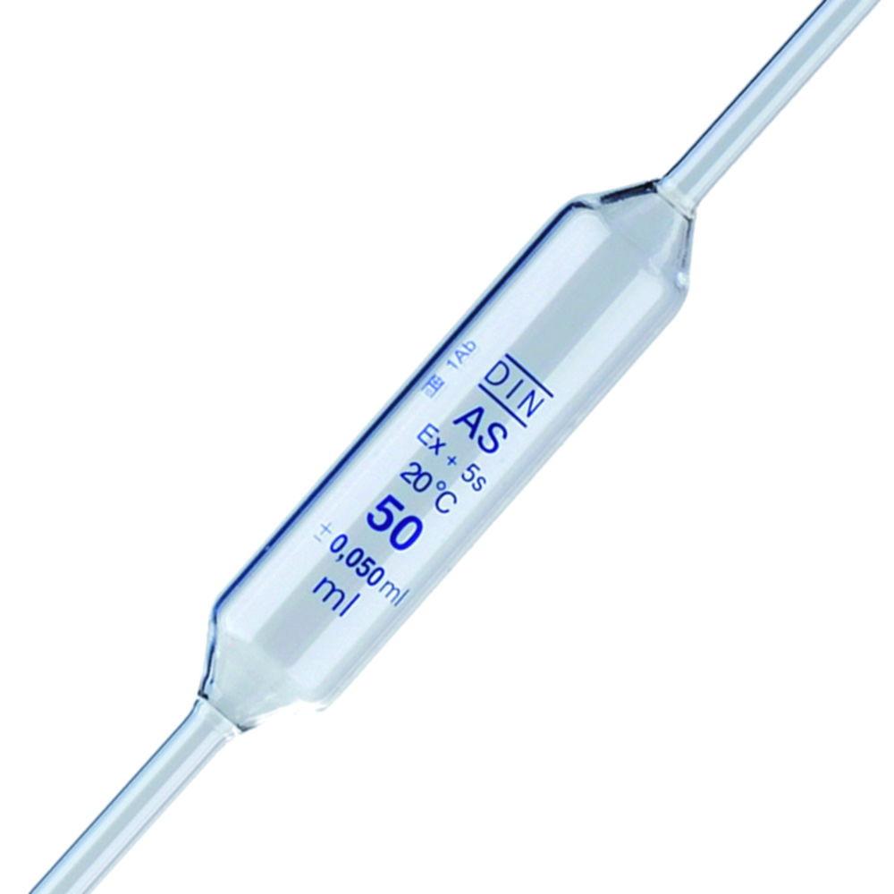 LLG Volumetric Pipettes 1 mL Soda Lime Glass Class A, Blue Grad, 310 mm, Conformity Batch Certified, Pack of 10