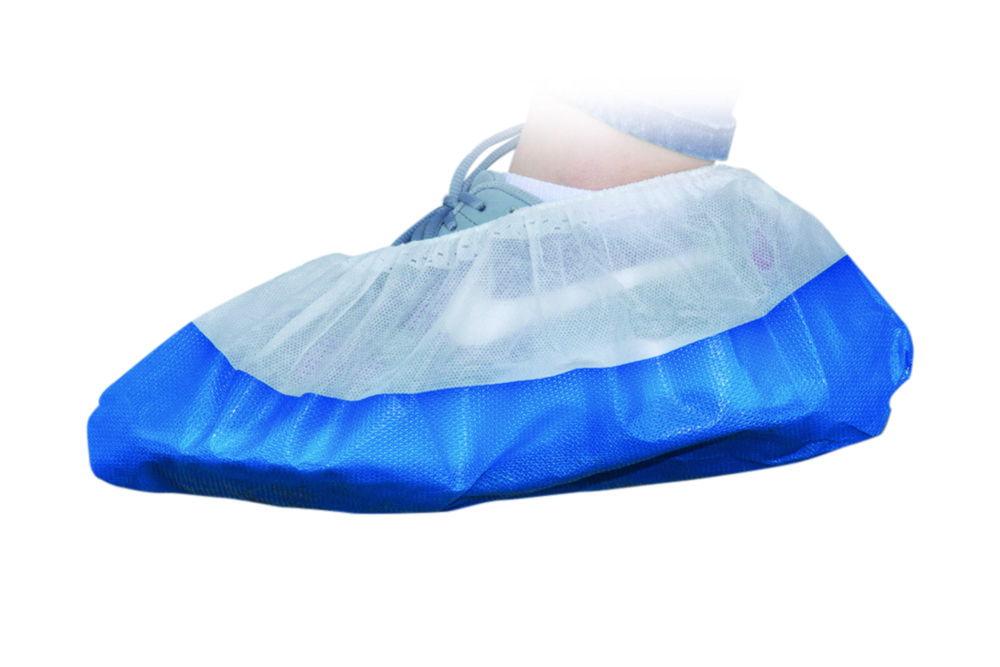 LLG Disposable Shoe Covers, PP Nonwoven with CPE Sole, Blue, Pack of 50