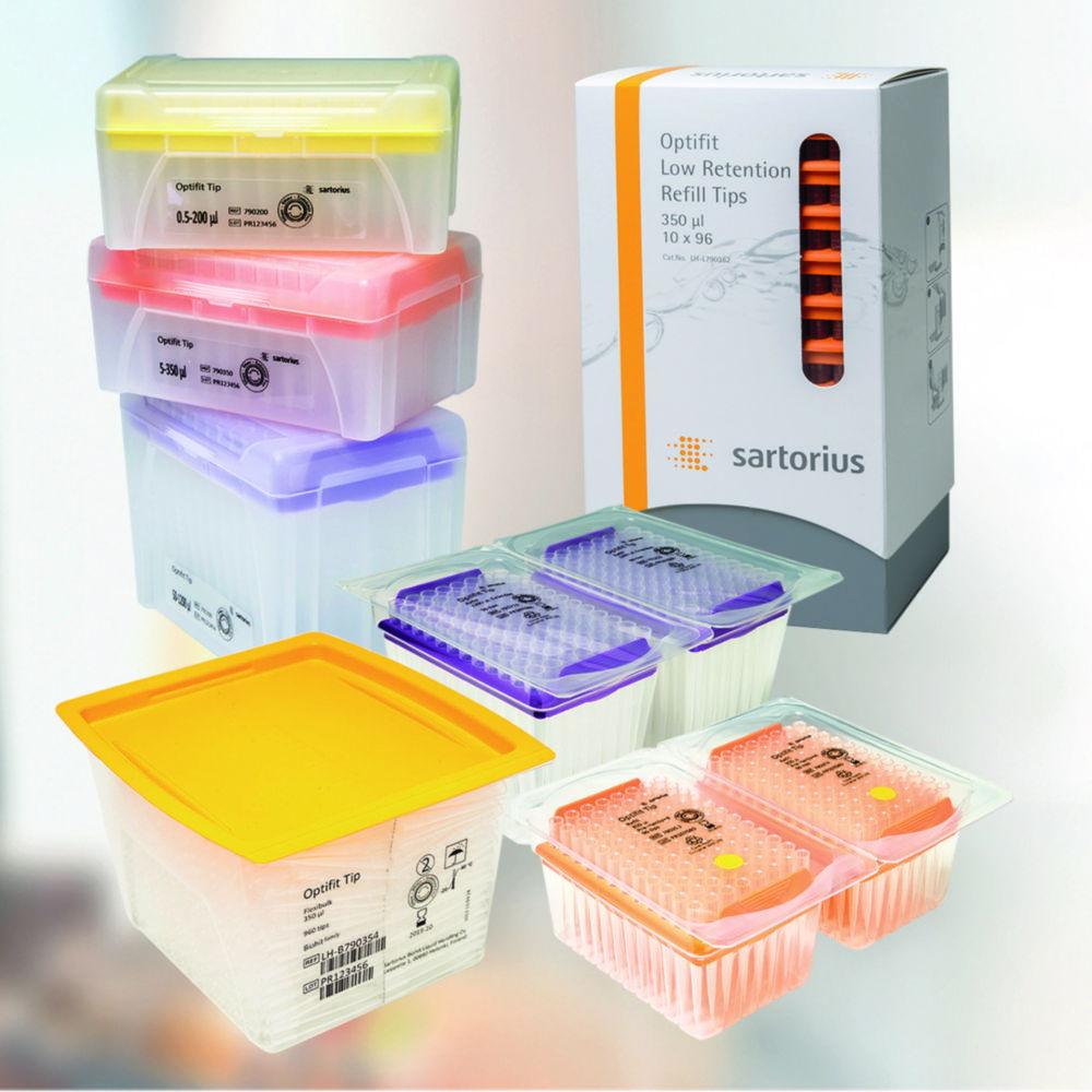 Sartorius Optifit Pipette Tips 10-1000µl FlexiBulk, Non-Sterile, Free of RN-/DNase and Endotoxins, Pack of 480