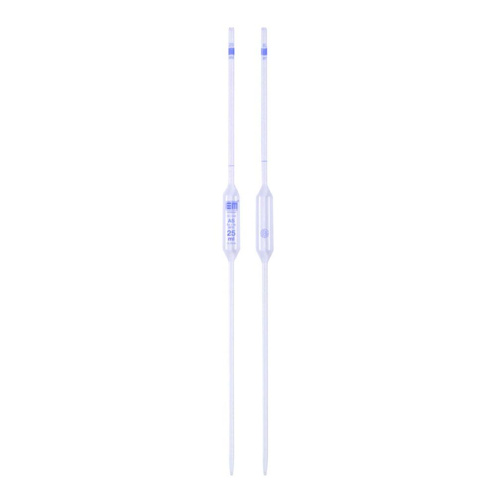 Hirschmann Laborgeräte 25 mL Volumetric Pipette, Class AS, AR-Glass, Blue Graduation