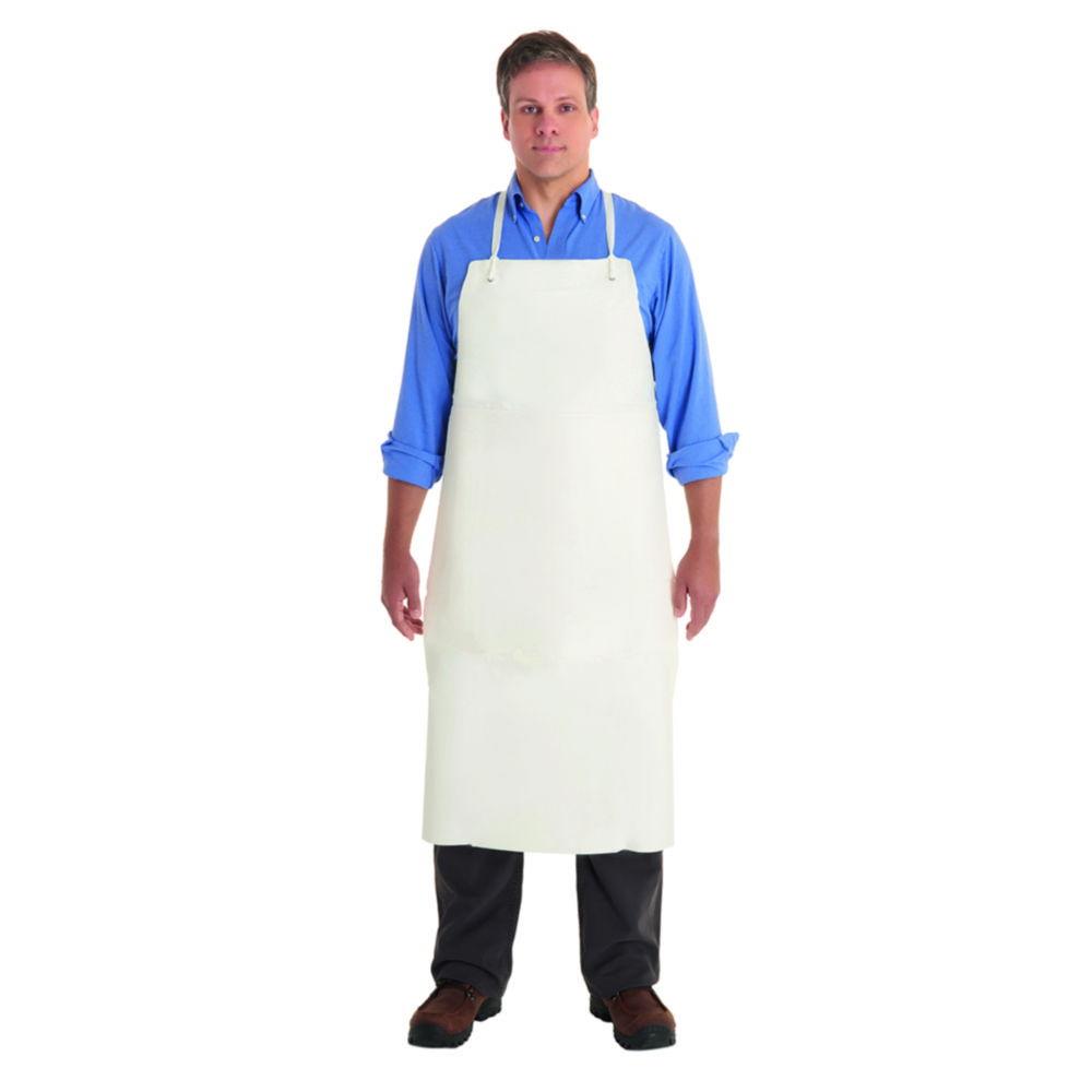 Ansell PVC Apron, 84x112 cm, White Straps, Nylon Eyelets, 0.508 mm Thickness

