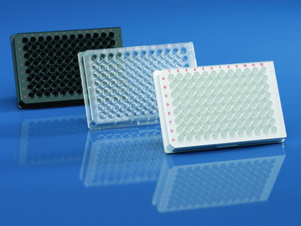 BRAND Microplates InertGrade 96-Well, PS, Transparent, Standard, F-Bottom, Sterile, with Lid, Pack of 40