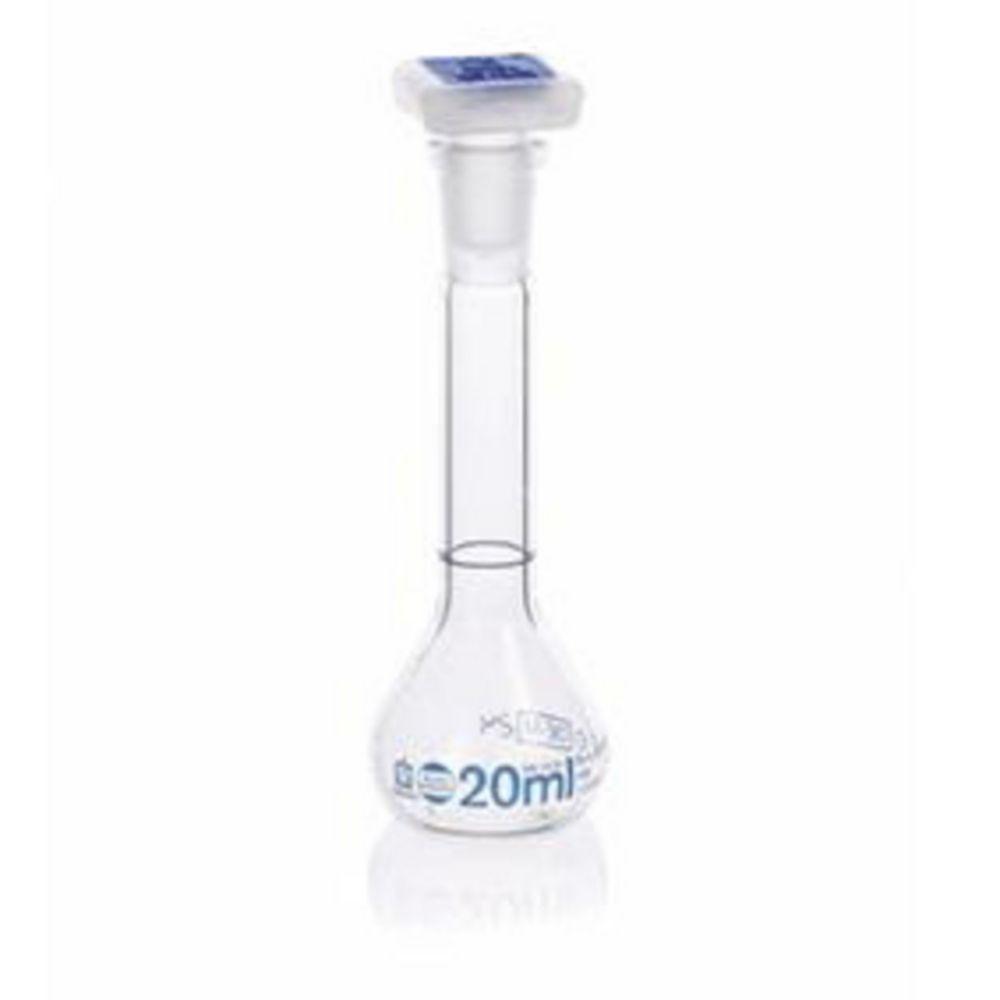 BRAND Volumetric Flask 20 ml, BLAUBRAND Class A, NS-PP Stopper, NS 12/21, Boro 3.3, Pack of 2
