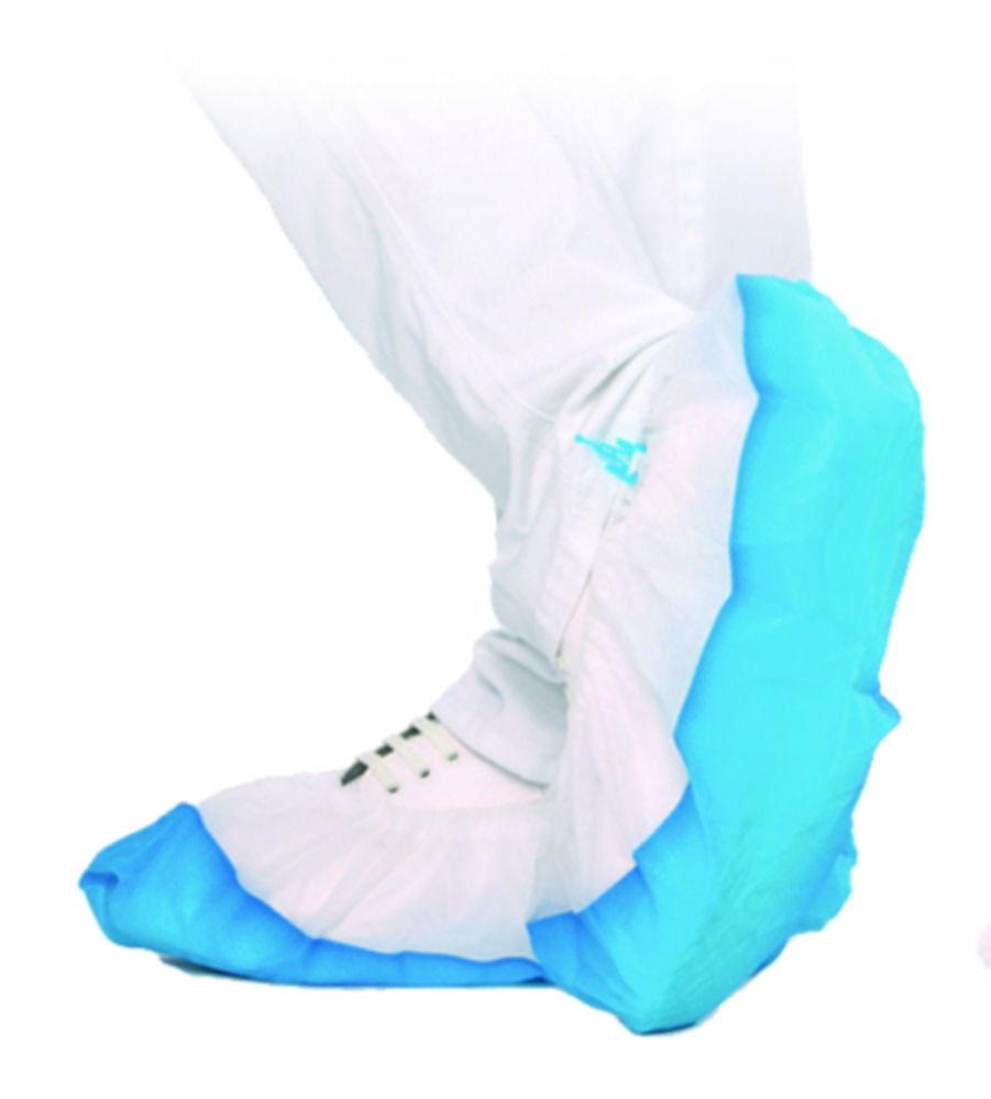 Overshoes, PP, white-blue for HYGOMAT, 44 cm, with strong CPE sole, pack of 70