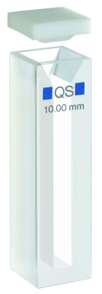 Hellma Half-Micro Cuvette 108-QS, 10mm Thickness Quartz Glass SUPRASIL, 1000 µl with Cover of PTFE