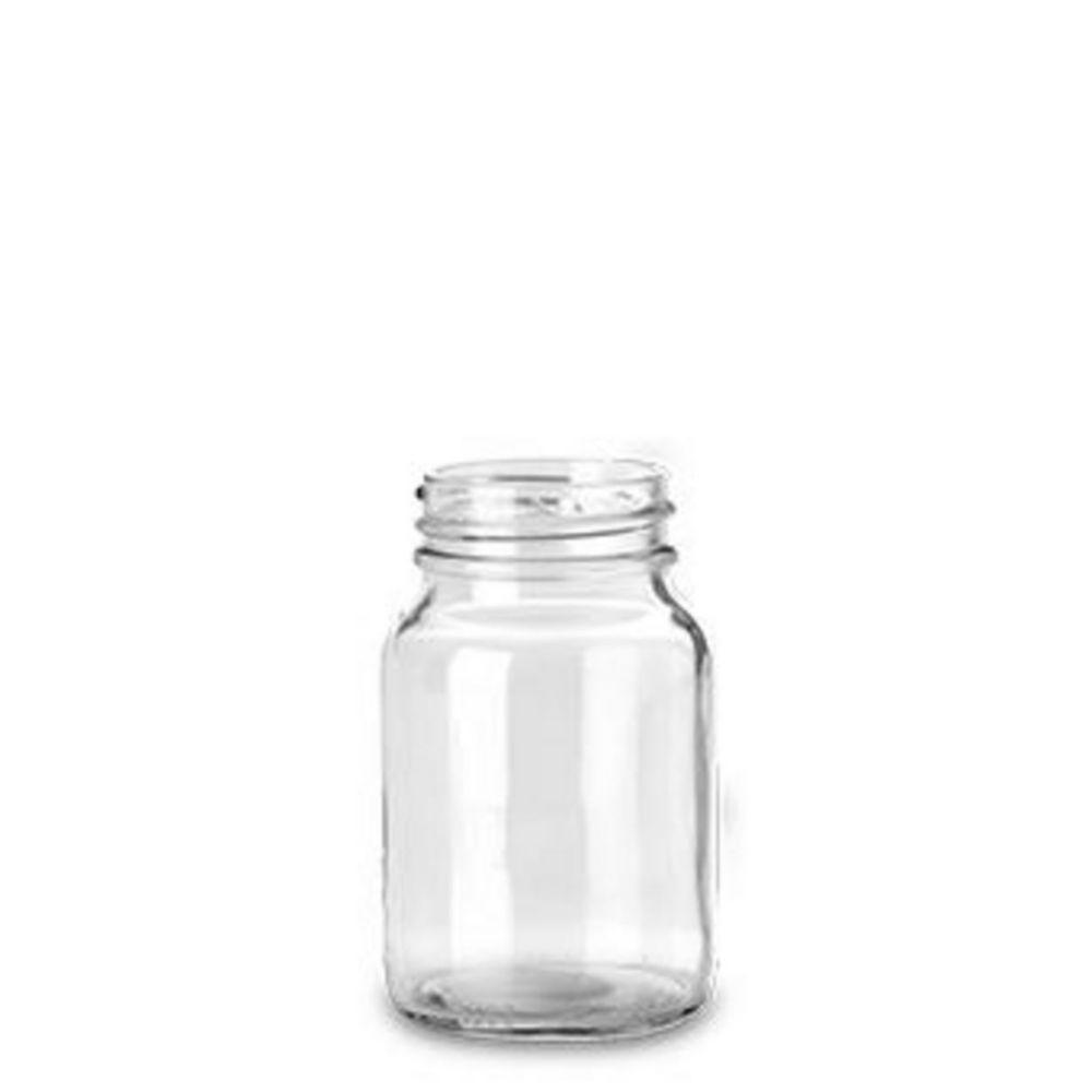 RIXIUS Wide-Neck Clear Glass Bottle 250 mL, DIN 55, Without Cap 9072166 (Pack of 48)