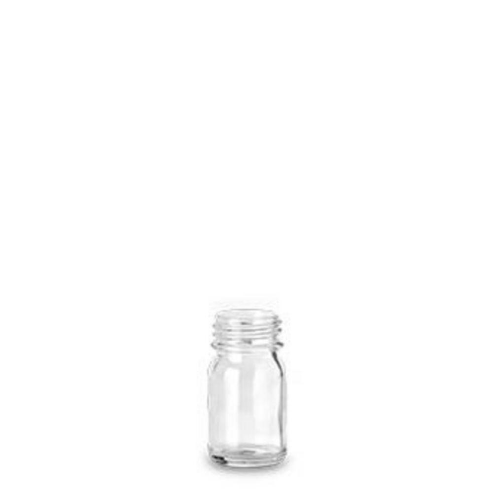RIXIUS Wide‑Neck Clear Glass Bottle 30 mL, DIN 32, Without Cap 9072164 (Pack of 126)