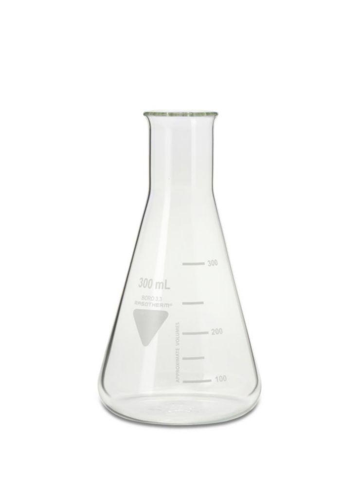 Scherf Präzision Erlenmeyer Flasks 300 mL, Narrow Neck, Boro 3.3 (Pack of 10)