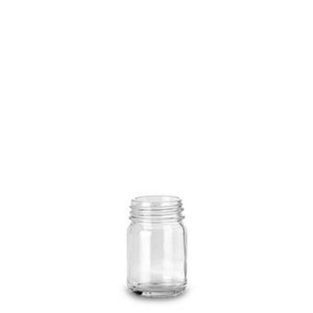 RIXIUS Wide Mouth Bottles 50 mL, Clear Cylindrical GL 40, Without Screw Cap (Pack of 125)