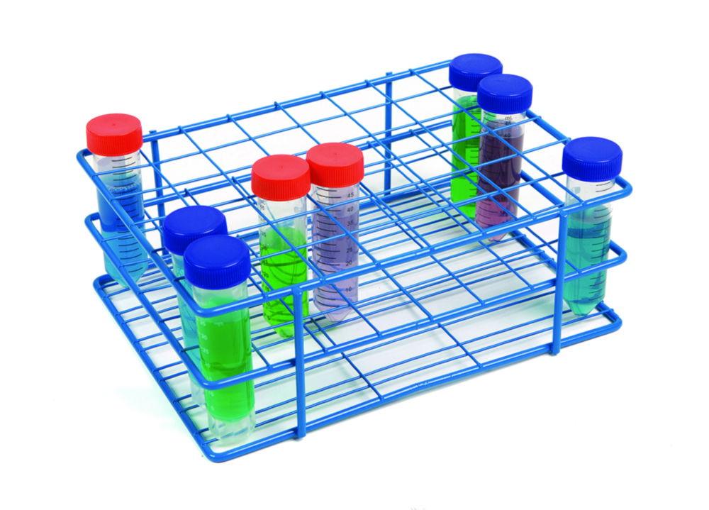 Heathrow Scientific Coated Wire Tube Rack 25–30mm 6x8 Format Blue for 50 mL Tubes​