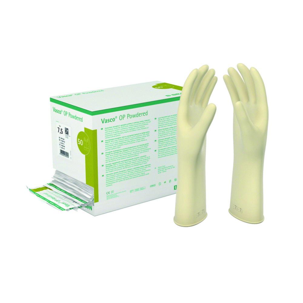 B. Braun Vasco Medical Examination Gloves, Size 8-9 Large, Powdered, Small, Latex, Clear, Powdered, Non-Sterile, Pack of 100