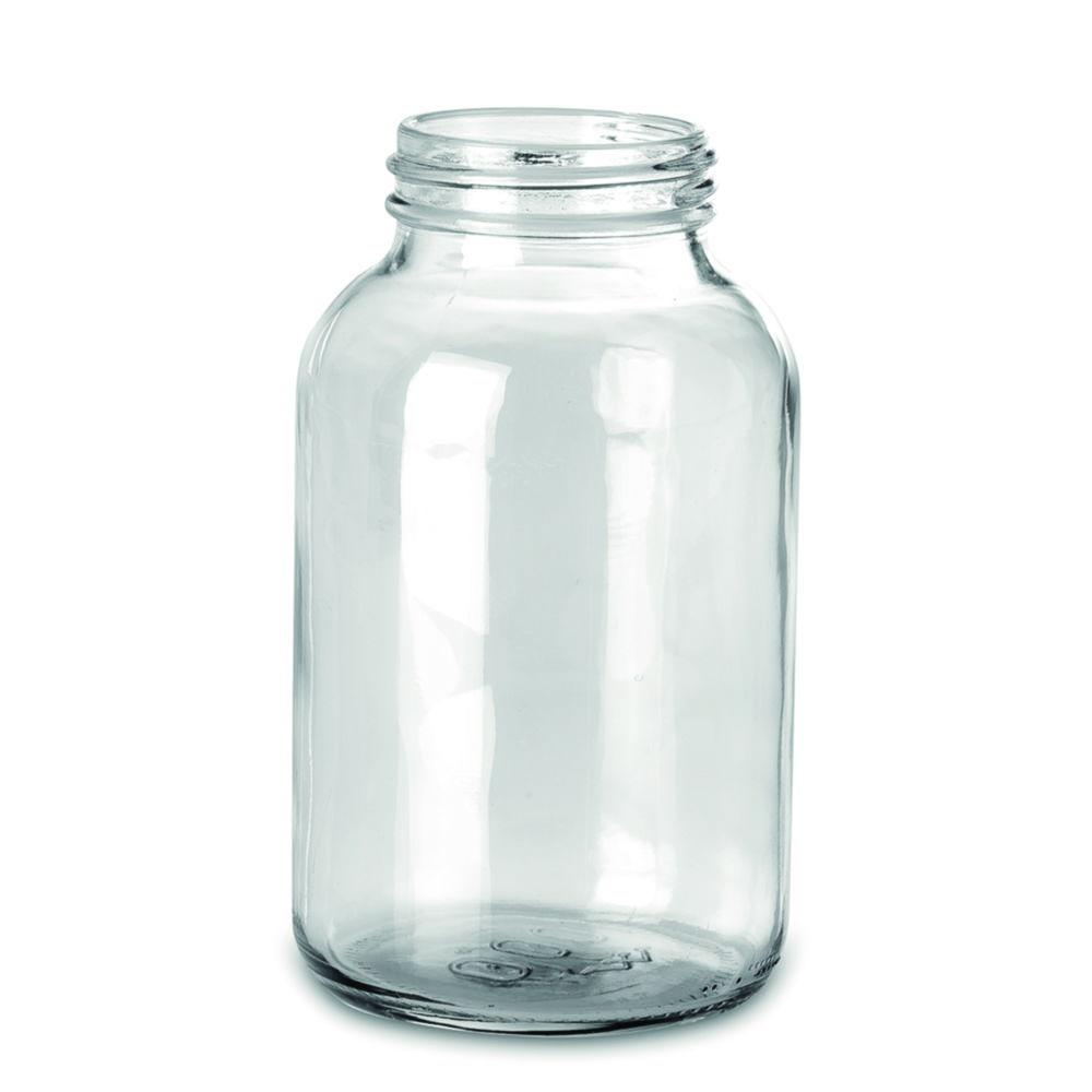 RIXIUS Wide Neck Bottles 1000ml, Clear DIN 68, Without Screw Cap (Pack of 18)


