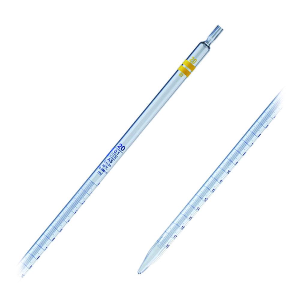 LLG Measuring Pipettes 1 mL Soda Lime Glass Class AS, Blue Grad, 360 mm, Pack of 10