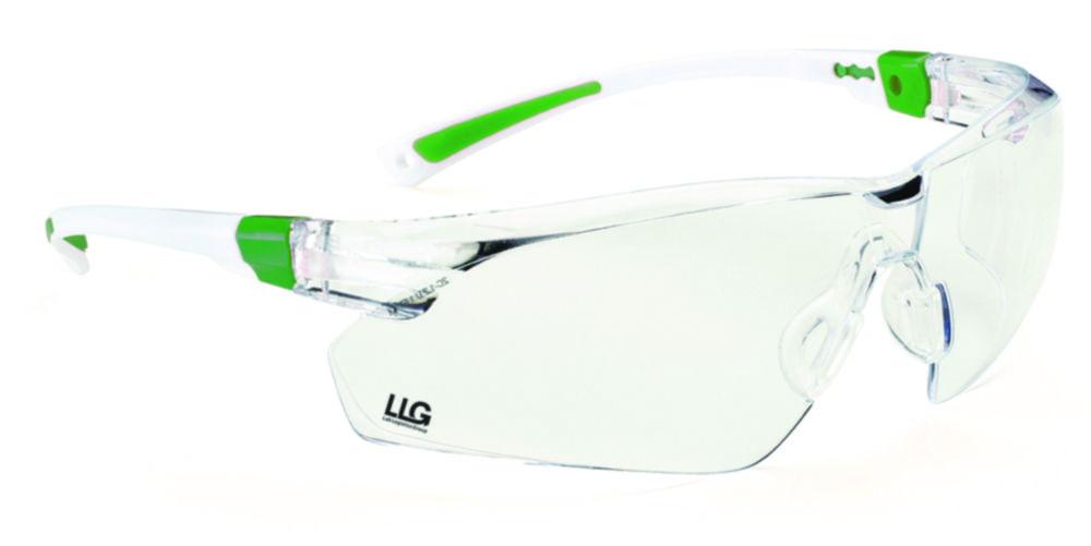 LLG Protection Spectacle for Lady, White/Green Frame, Clear Lenses, Anti-Scratch