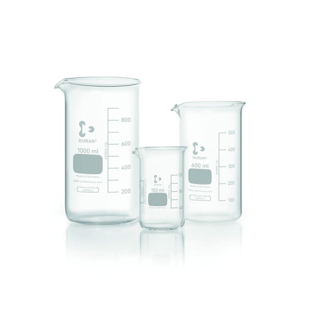DWK Duran Tall Form Beaker with Spout, 2000 mL