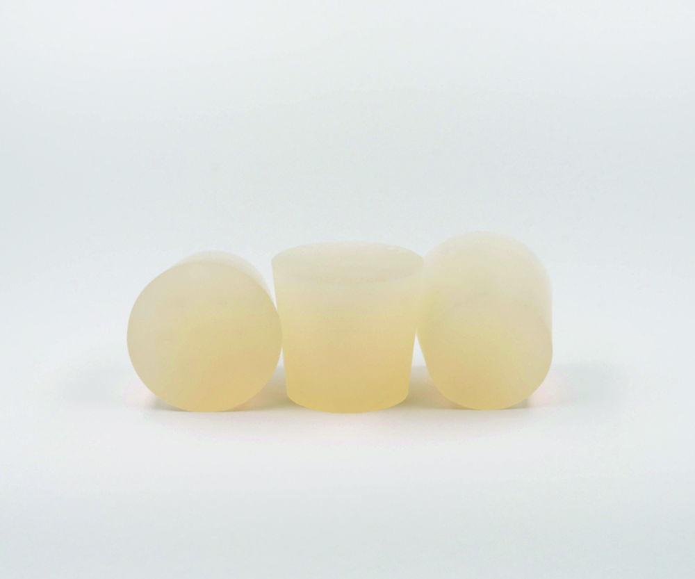 Deutsch & Neumann Silicone Stopper 56x65x45mm with 1 Bore à 9.5 mm According to DIN 12871 (VMQ), Transparent

