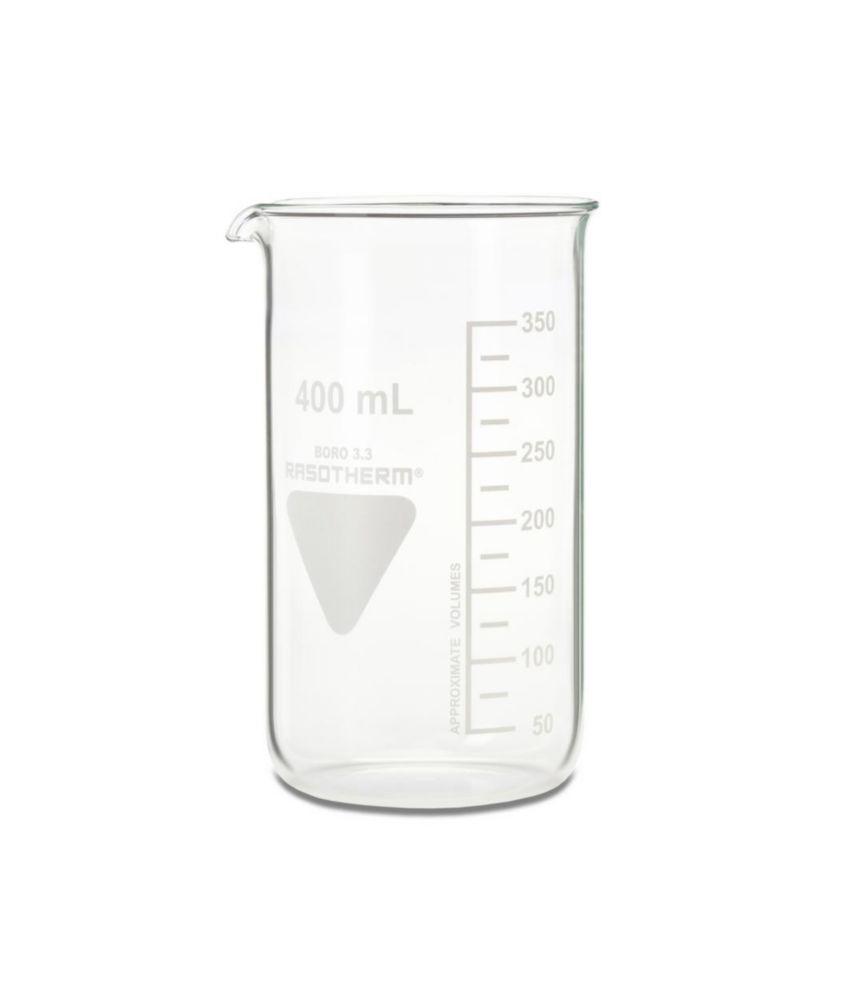 Scherf Beakers 400ml High Form Boro 3.3 with Division and Spout, Pack of 10