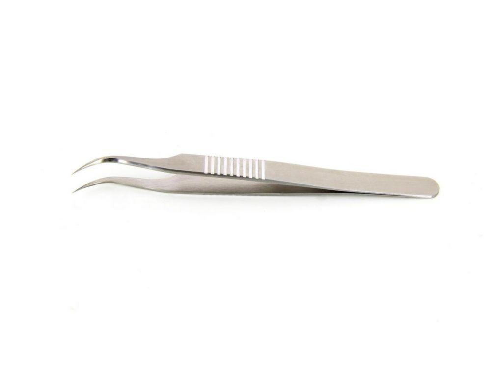 Ideal-tek High Precision Tweezers for Biology 120 mm, Type 7SG.CX, Very Fine Tip, Curved, Anti-Magnetic Superalloy, Serrated Handles