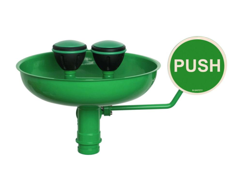 B-Safety Eye Shower ClassicLine with Receptacle Stainless Steel for Wall Mounting