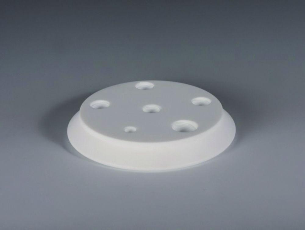 Bohlender Reactor Lid DN 60, PTFE, height 31mm, 3 connections, NPT 1/2" connection to wave over