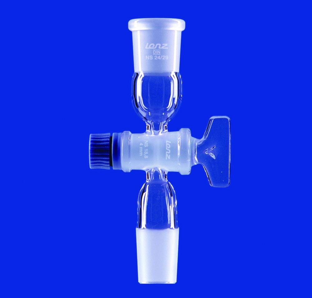 Lenz-Laborglas Connector with Stopcock Cone NS 14/23, Socket NS 14/23

