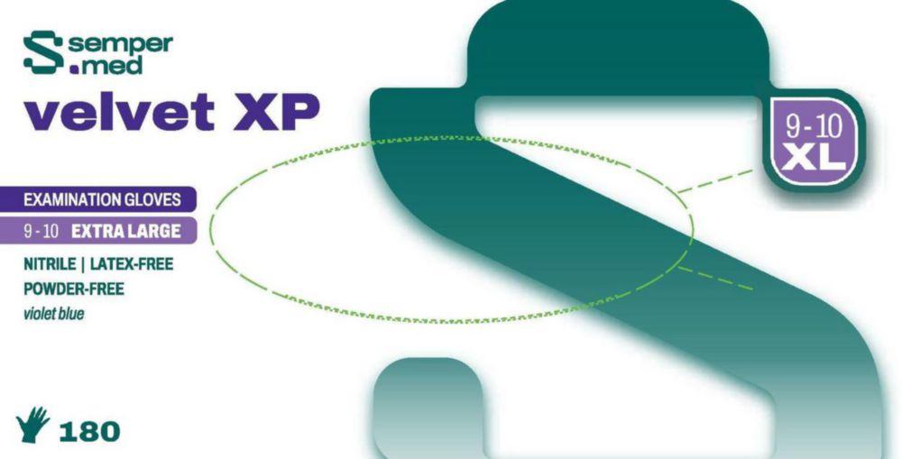 Disposable Gloves size L Sempermed® velvet XP (200), nitrile, powder free, pack of 200