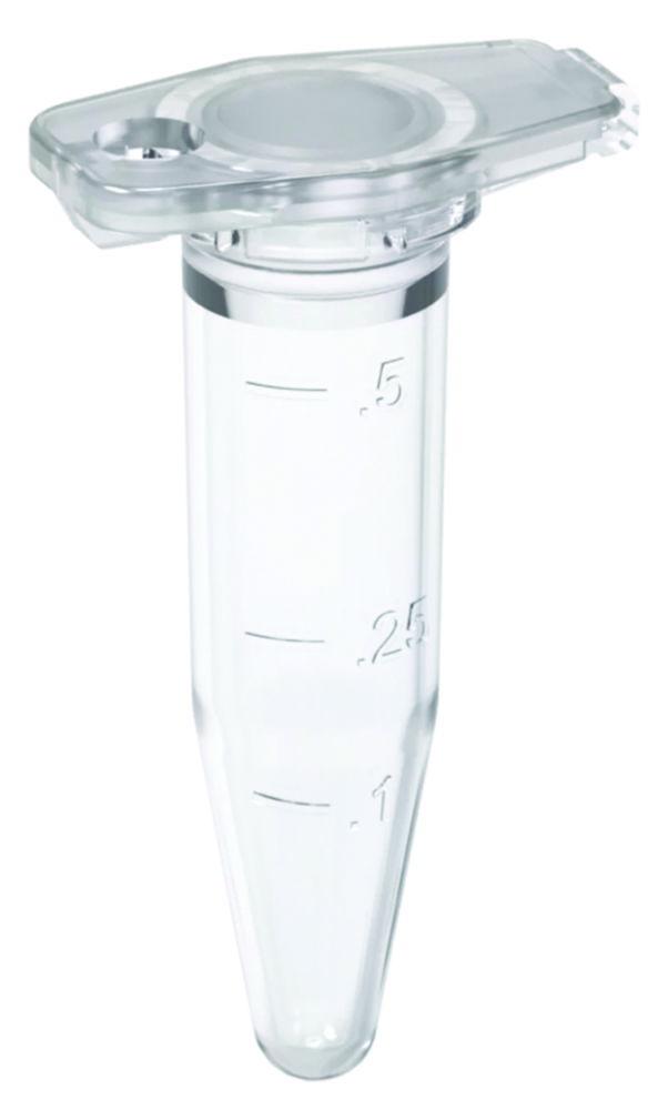Ratiolab Safety Cap Microcentrifuge Tubes 0.5 mL, PP Natural, RNase/DNase/DNA/Endotoxins-Free, Sterilized, Pack of 50

