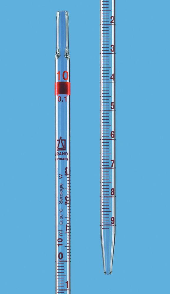 Graduated pipette 1ml:0.01 ml serologie, total delivery AR-Glas, brown graduated pack of 12