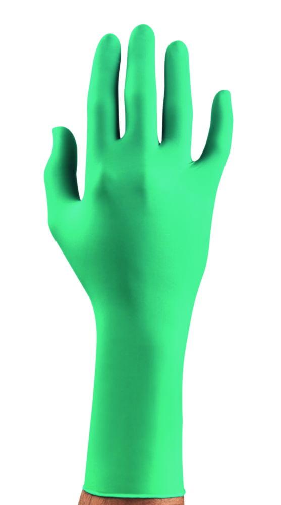 Ansell Touch N Tuff Size M (7½-8) Nitrile Disposable Gloves Powder-Free Non-Sterile Beaded Cuff Green - Pack of 100
