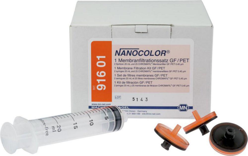Macherey-Nagel Nanocolor Membrane Filtration Kit GF/PET Consof (2 Syringes 20ml, 25 Chromafil Membrane Filters GF/PET 0.45µm)

