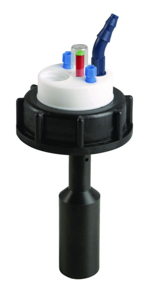 SCAT SafetyWasteCap S55 with Mechanical Level Control, 2x3.2mm OD, 1x6.4mm ID (Leak)
