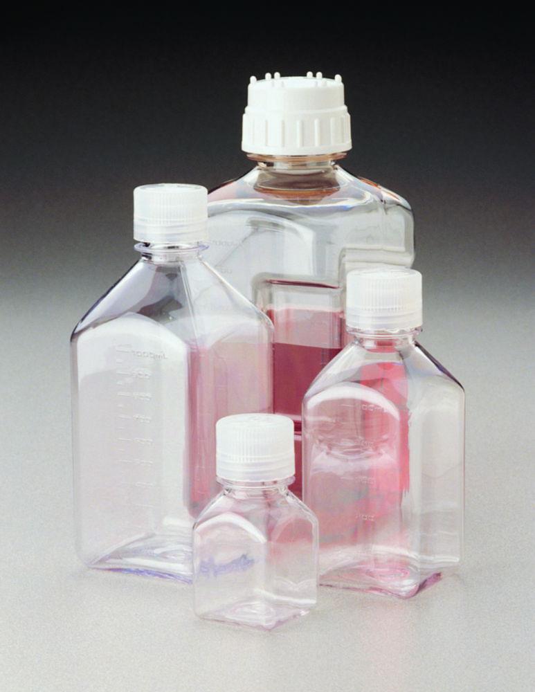 Thermo Nalgene Square Bottle 30 mL PC Grad with Screw Cap, Autoclavable