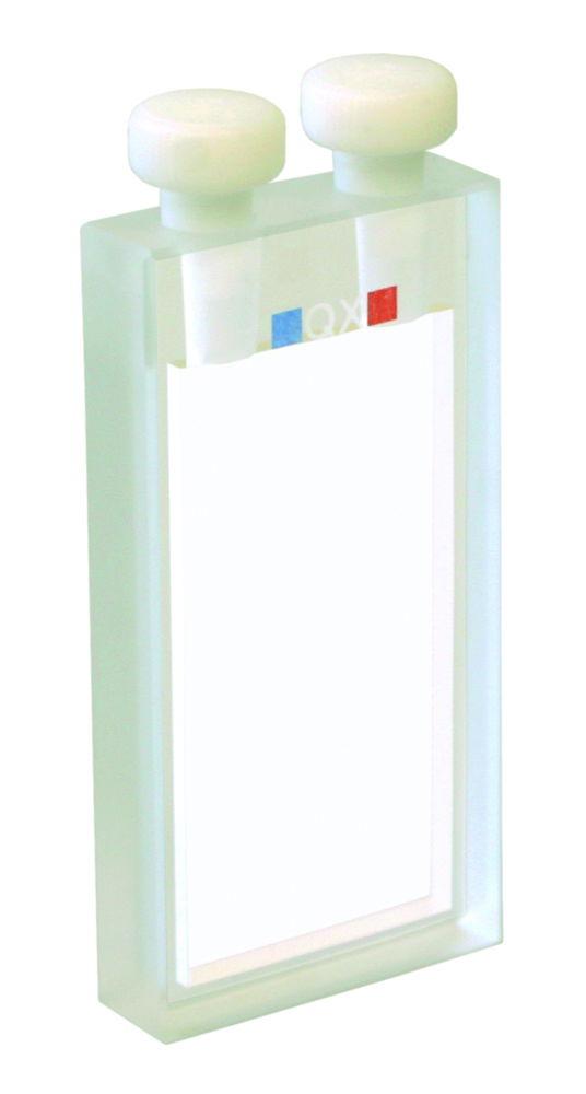 Macro-cuvette 404.000-QX, 2mm thickness quartz glass SUPRASIL® 300, 1400 µl with 2 PTFE-stopper 011.001